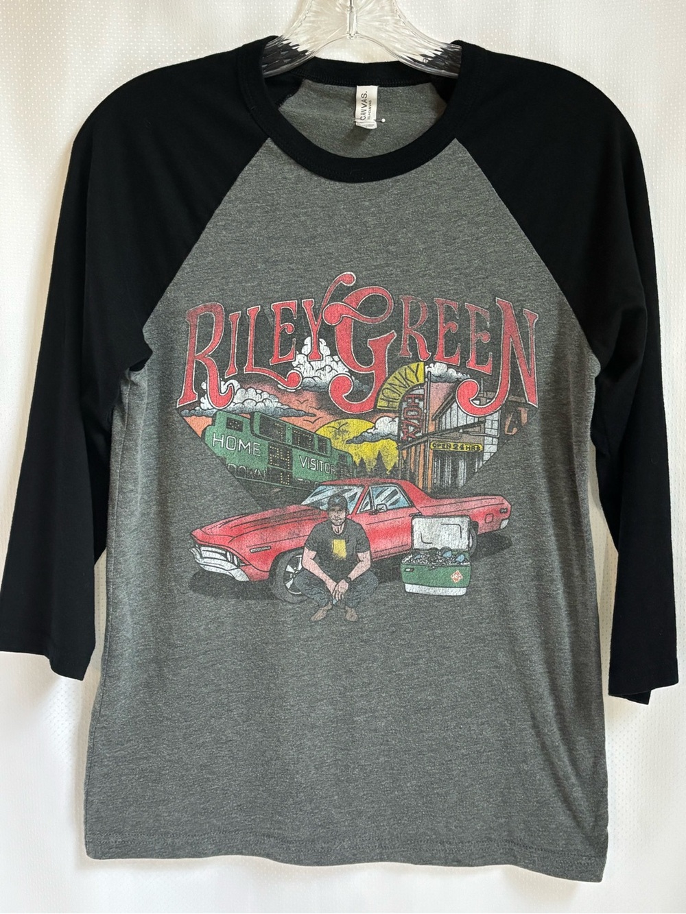Riley Green Country Music Concert Graphic Baseball Raglan Tee Shirt Small